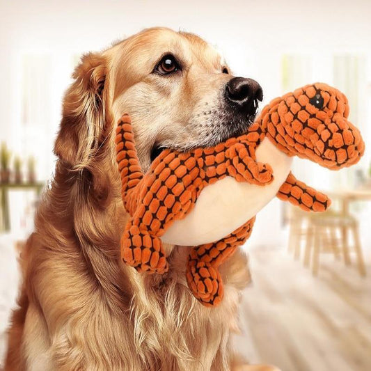 Dinosaur Squeaky Chew Toy for Endless Fun with Your Dog! - Paws and Claws warehouse